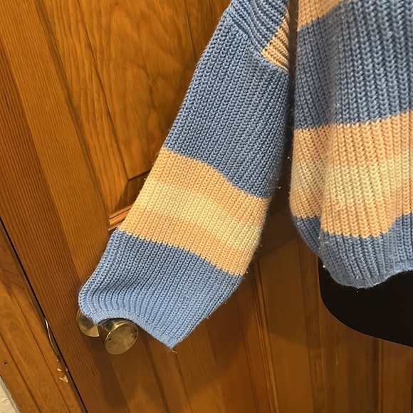 Asos Deisgn Striped Pastel Color Scoop Neck Sweater Sz 2 - Picture 3 of 6